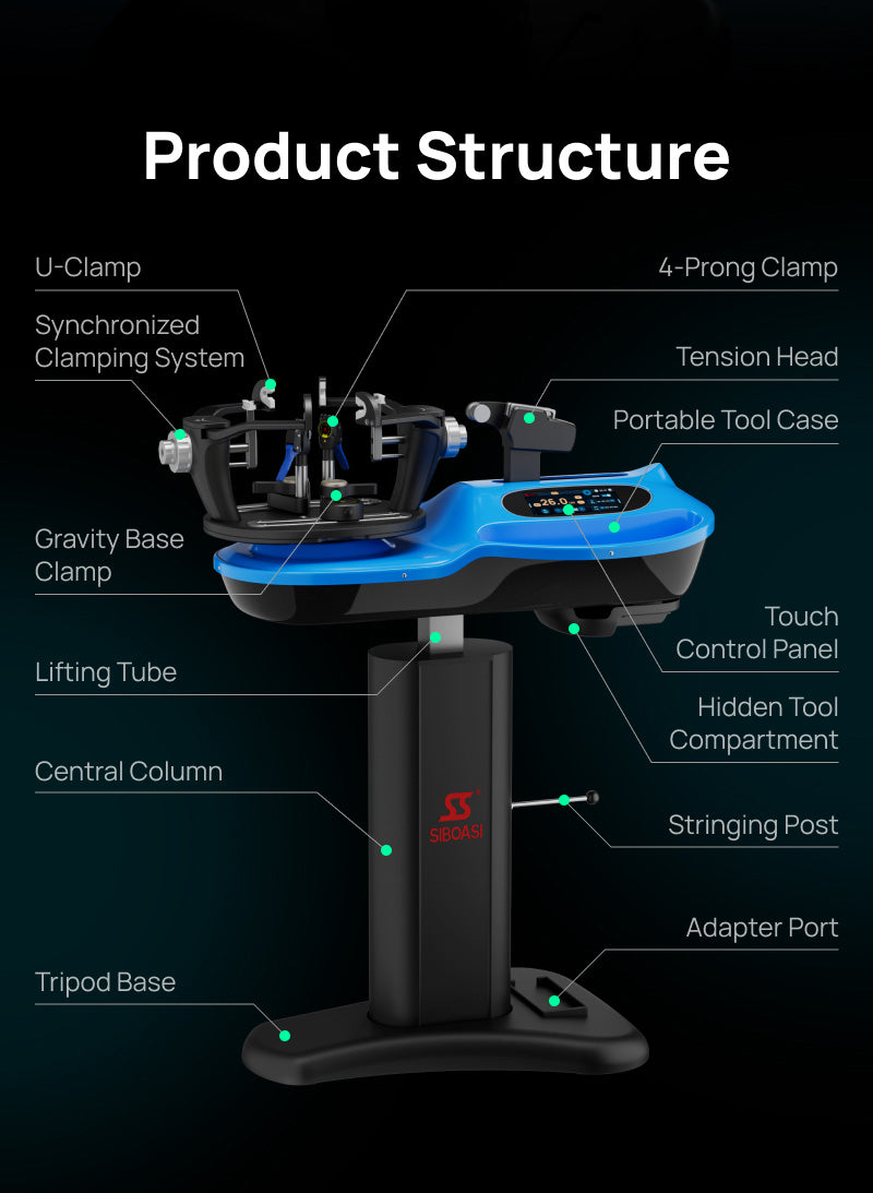 SIBOASI S5 Advanced Racket Stringing Machine | Dual-Sport Electronic
