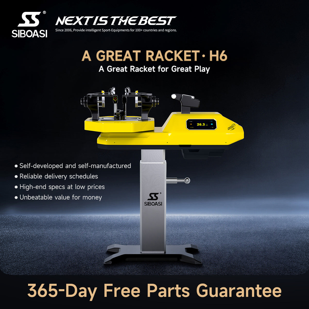 H6 Electronic Tennis & Badminton Stringing Machine | LCD Precision