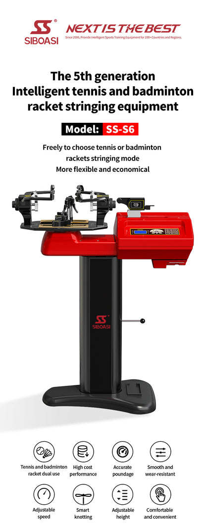 SIBOASI S6 Pro Electronic Tennis & Badminton Stringing Machine | Premium