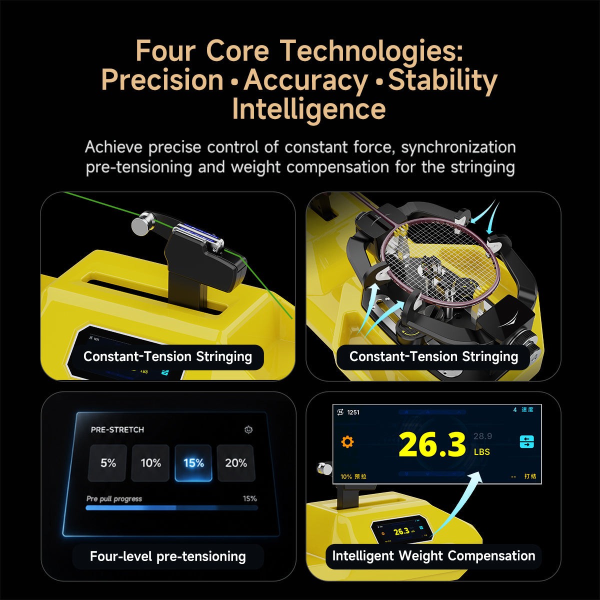 H6 Electronic Tennis & Badminton Stringing Machine | LCD Precision