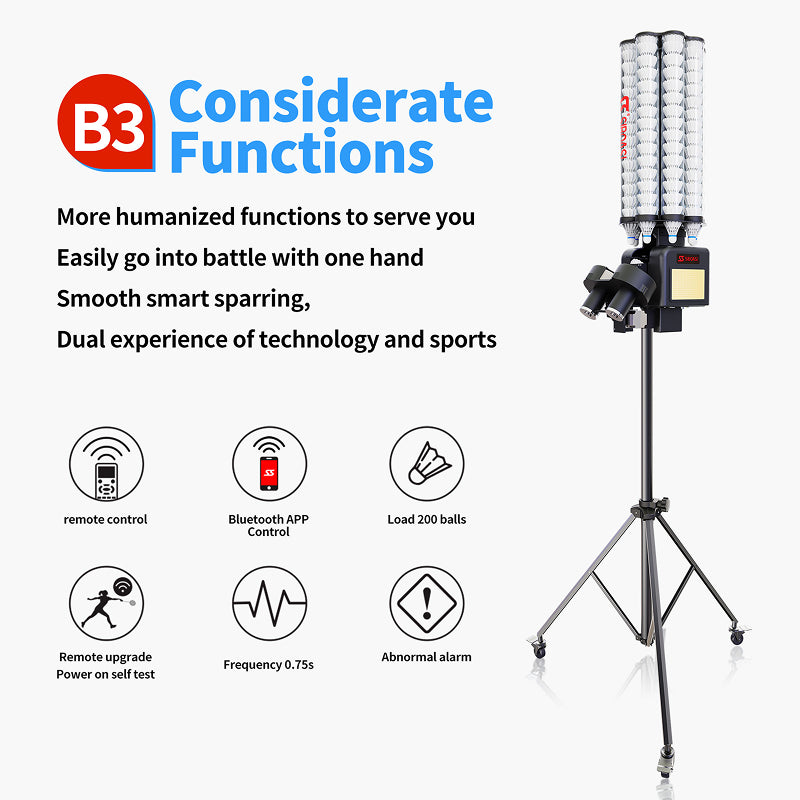 SIBOASI B3 Entry-Level Badminton Training Machine | Beginner Friendly
