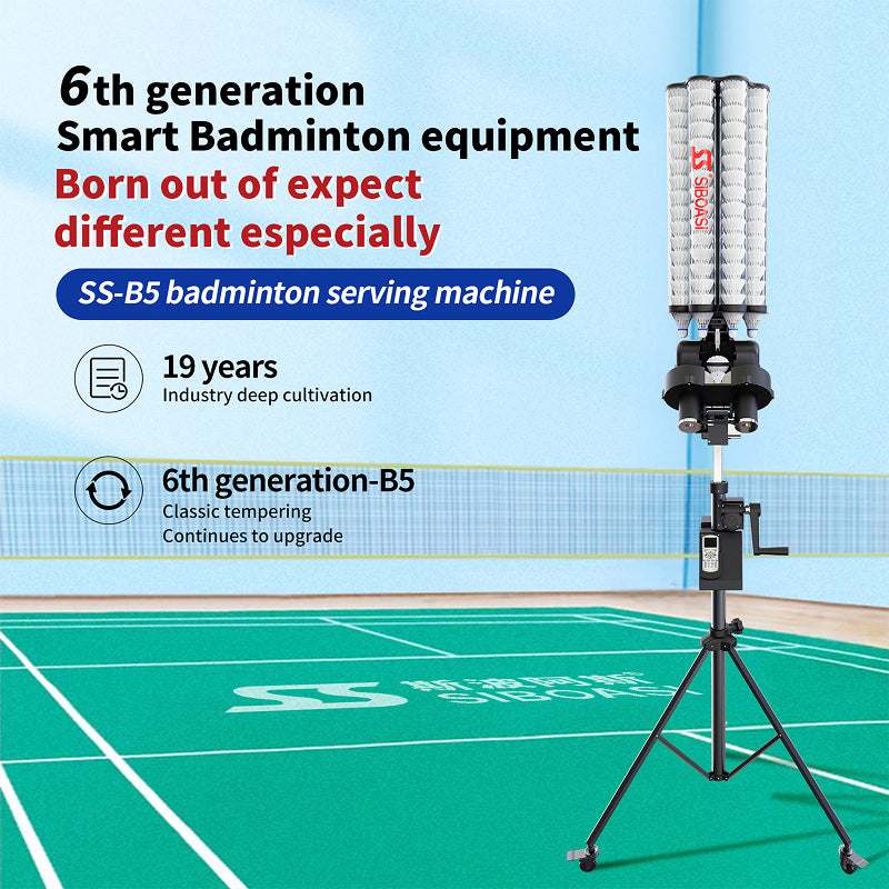 SIBOASI B5 Mid-Range Badminton Training Machine | Programmable Drills