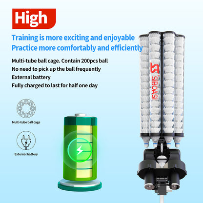 SIBOASI B5 Mid-Range Badminton Training Machine | Programmable Drills