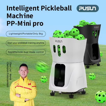 PUSUN PP-MINI PRO Portable Pickleball Machine - Compact, APP Controlled, 14M Range