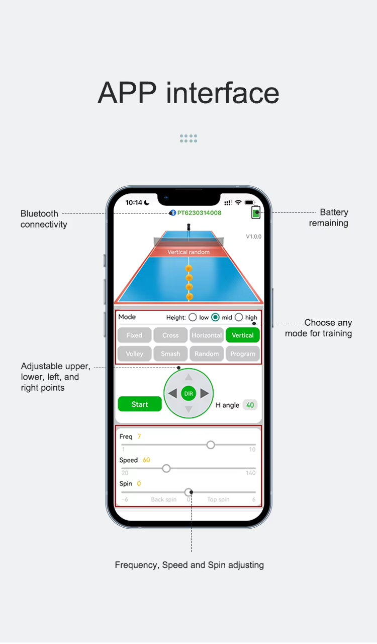 PUSUN PP-SMART Pickleball Ball Machine - APP Controlled, 28 Drill Modes